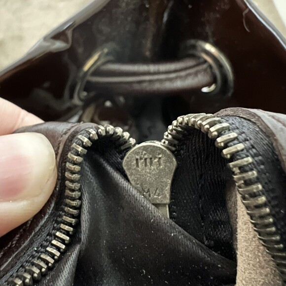 Lanvin Womens Brown Patent Leather Tote Bag 15 x 13 in - Picture 9 of 12